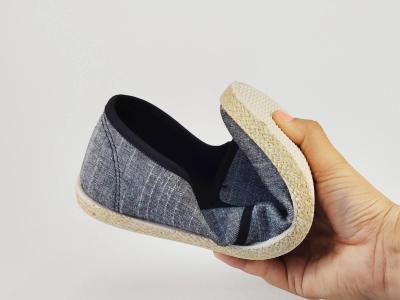 Basket espadrille homme pas cher toile grise légère souple sans lacets NORWAY B274533