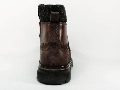 Boots homme cuir marron montante à lacets zip destockage DOCKERS 51GL001