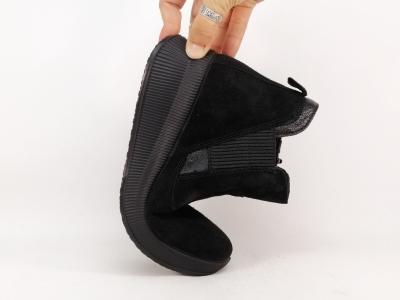 Bottines noires femme cuir souple nubuck confortables et chic en destockage IMAC 456511