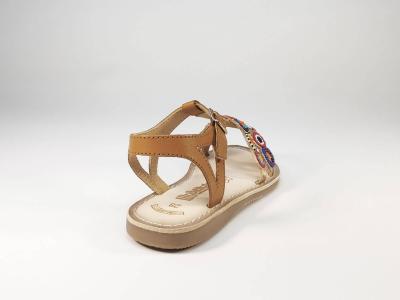 Sandale fillette en cuir camel en destockage LILYBELLULE Flipac