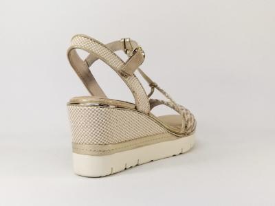 Sandale chic compensée en destockage TAMARIS 28315 or pour femme