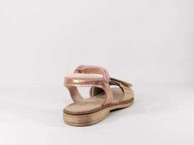 Sandale en cuir rose destockage ASTER Tanora pour fille