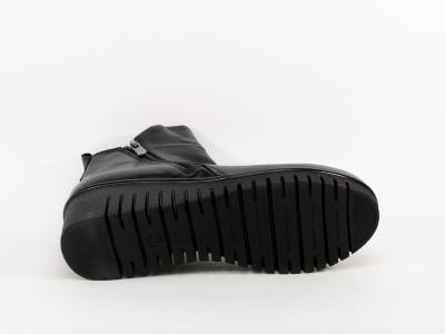 Bottines compensées femme cuir noir souple confortable double zip PEDRO TORRES 2003ES