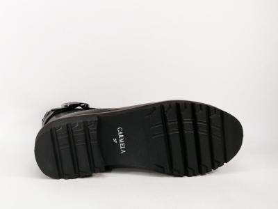 Bottines noires femme à talon cuir souple confortable tendance destockage CARMELA 162491 à pas cher