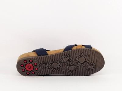 Sandale confort femme camel marine largeur G destockage RELIFE jyltane à pas cher vegan