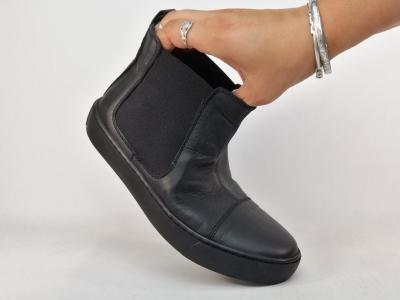 Bottines chelsea femme cuir confort noir souple destockage COTEMER evette pas cher