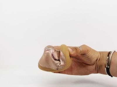 Chaussure premiers pas fille bébé cuir souple rose destockage ASTER kimousi