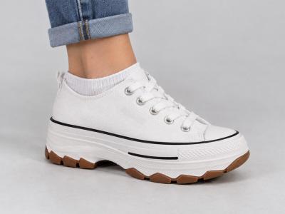 Basket blanche femme semelle épaisse confortable destockage REFRESH 171920 tendance à pas cher