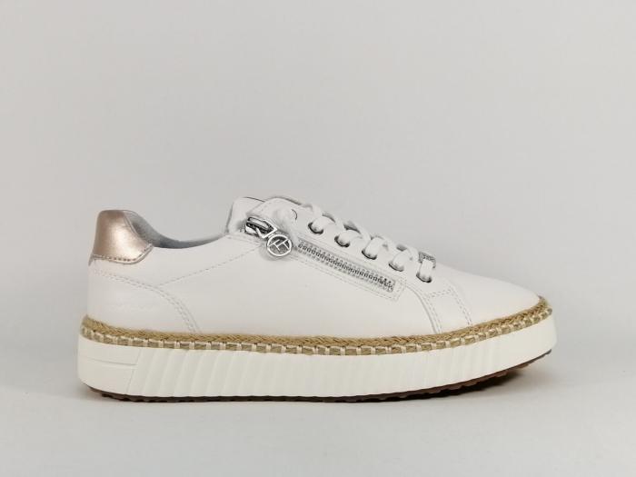 Basket élégante femme sans lacets confortable blanche TOM TAILOR 9590330001