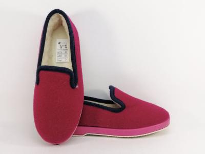 Chausson charentaise fourr pure laine rose fuchsia SOCA 2520 femme