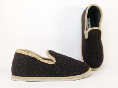 Chausson homme semelle feutre pantoufle confortable marron CHIC & RELAX gofrey  pas cher