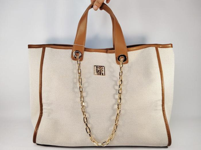 Grand sac cabas femme chic beige camel en destockage REFRESH 183391 pas cher