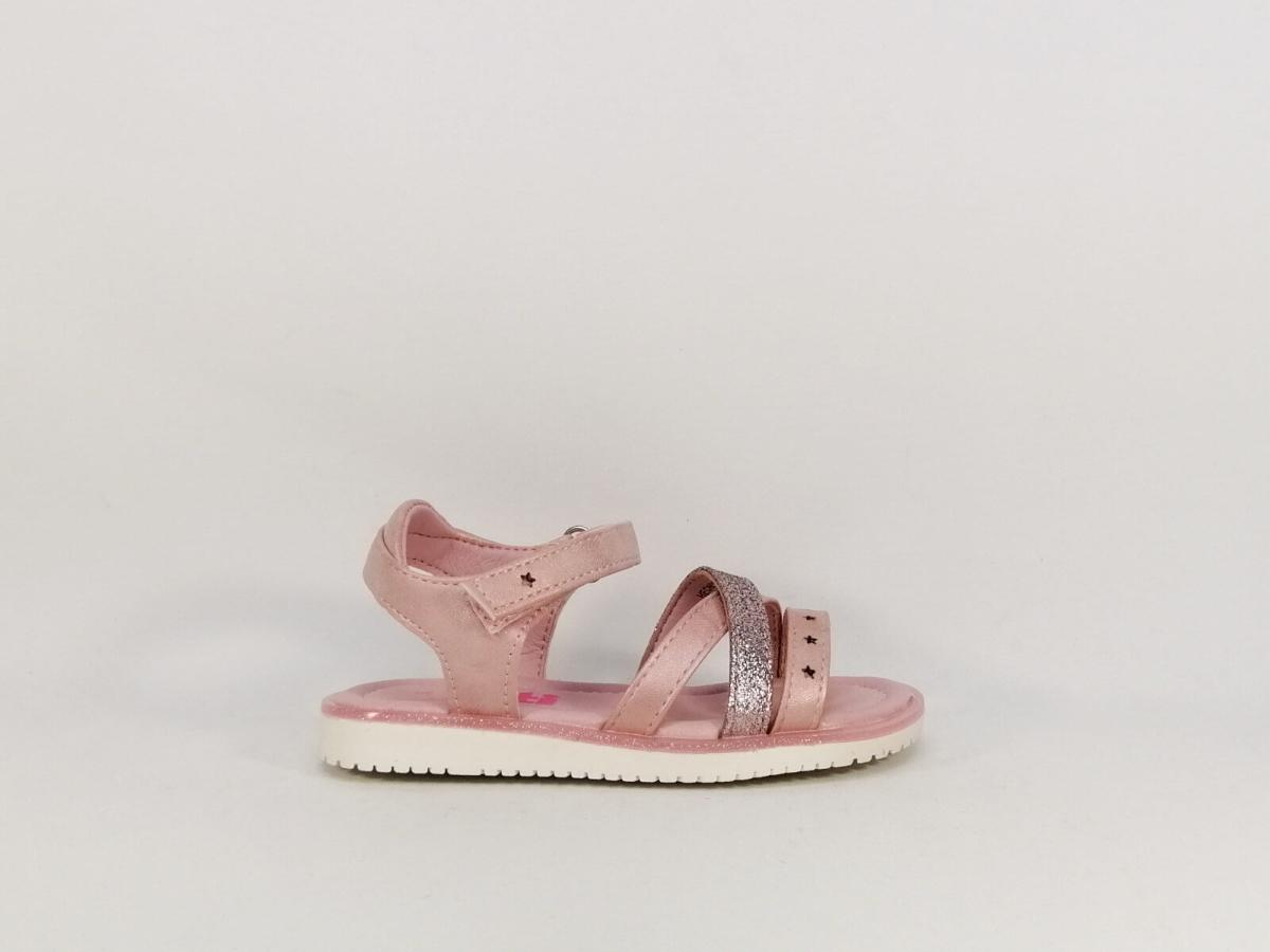 sandales bebe fille en cuir a talon et bout fermes - na! rose