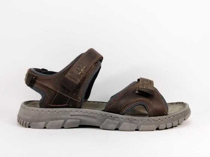 Sandale homme grande taille cuir marron destockage JOSEF SEIBEL brendan à pas cher