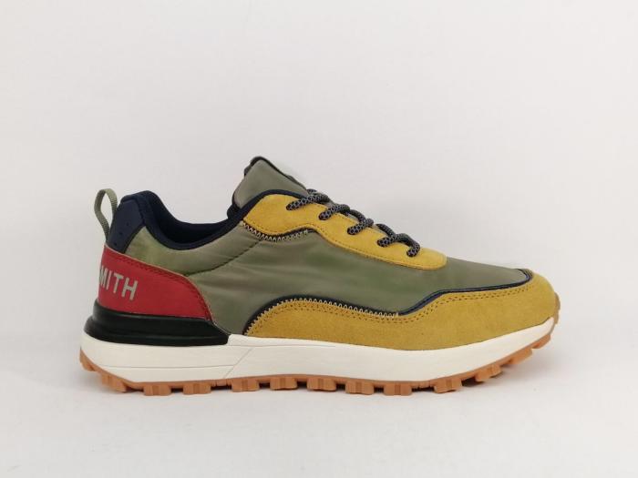 Sneakers homme tendance destockage TEDDY SMITH 78896 confortable kaki jaune rouge