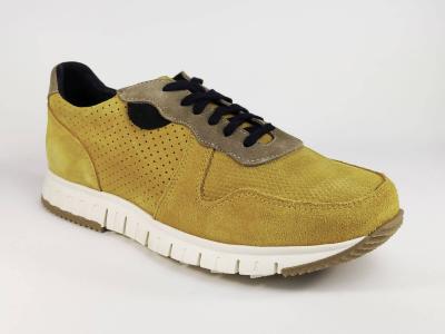 Tennis tout cuir jaune pour homme BRAN'S 13318 - Fabrication Espagne