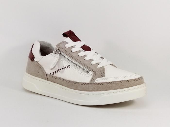 Basket tendance femme cuir blanc chic et confort destockage TAMARIS 23707