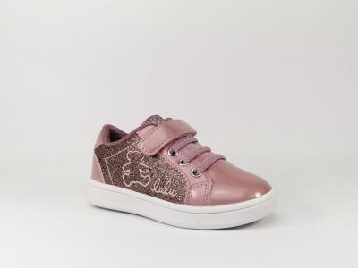 Basket tendance rose  velcro fille en destockage LULU CASTAGNETTE Safina