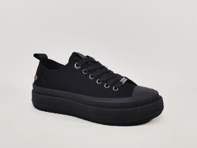 Basket noire femme habillée semelle épaisse confortable destockage REFRESH 173073