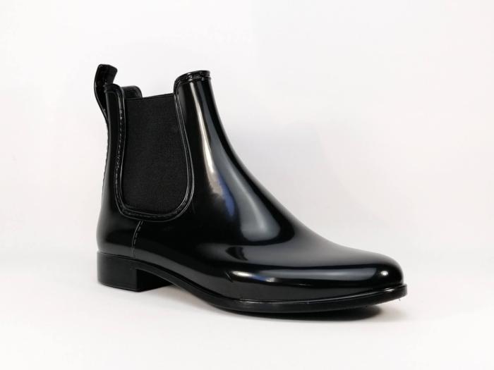 Bottine de pluie en destockage MEDUSE Japlou noir femme
