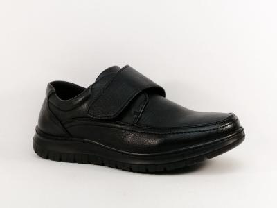 Chaussure homme confortable noir à velcro pieds sensibles SWEET'R guetta à pas cher