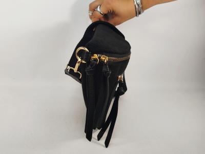 Sac banane femme pas cher velours côtelé noir chic tendance MARO S12-9
