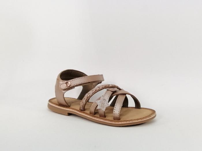 Sandale fille tout cuir rose destockage LULU CASTAGNETTE Jaguar