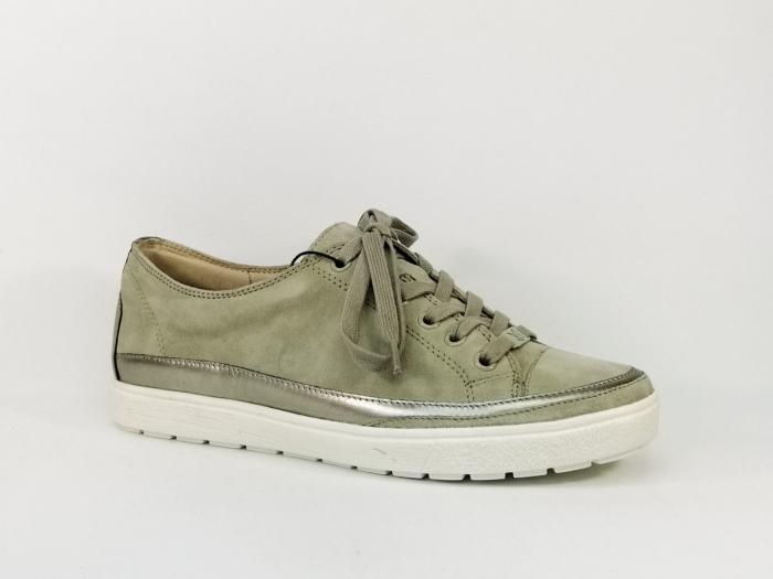 Tennis confort cuir kaki CAPRICE 23654 largeur G pour femme