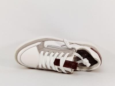 Basket tendance femme cuir blanc chic et confort destockage TAMARIS 23707