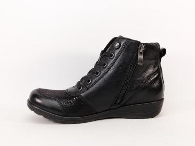 Bottines fourrées femme pieds larges confort hallux valgus CAPRICE 26258 double zip largeur H