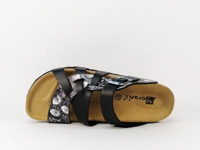 Mule souple noire à trois brides MORAN’S Jolivet pour femme