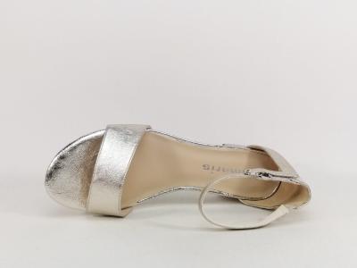 Sandale femme TAMARIS 28295 chic petit talon carré et arrière fermé platinum vegan