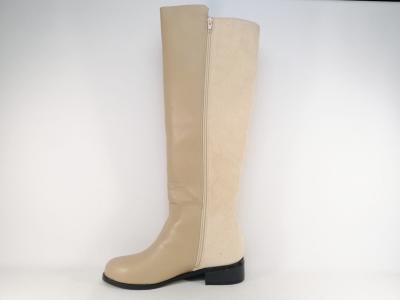 Botte grande taille femme confort pointure 42, 43, 44 destockage ANDRES MACHADO AM4242 beige
