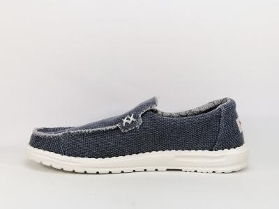 Chaussure sans lacets homme en toile bleu confortable NAVY SAIL nsm119907