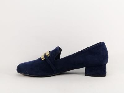 Mocassins femme grande taille marine à talon chic destockage ANDRES MACHADO AM5715 à pas cher