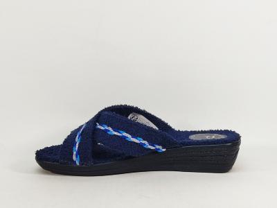 Mule femme pied sensible compensée confort coton éponge marine à pas cher PATRIZIA Spugna