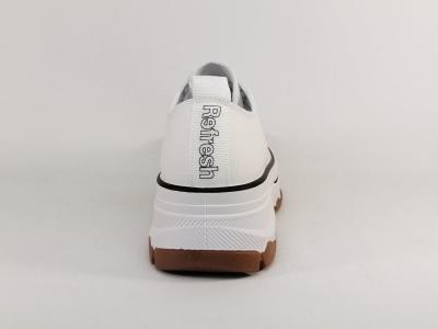 Basket blanche femme semelle épaisse confortable destockage REFRESH 171920 tendance à pas cher