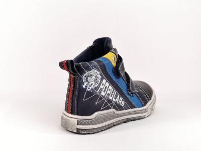 Basket montante à scratch simili cuir bleu STAR pour garçons