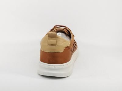 Basket femme cuir souple camel en destockage CARMELA 68568