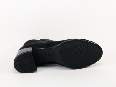 Bottines noires femme à talon chic et confortable TAMARIS 25354 suedine à pas cher