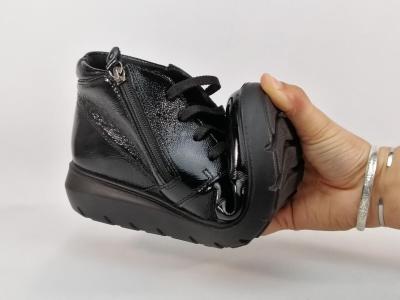 Chaussures confort femme pieds sensibles et larges cuir souple noir vernis destockage IMAC 455860