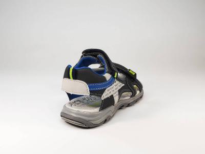Nu-pied gris marine à scratch semelle cuir SK8 by BOPY Tchonfi pour garçons