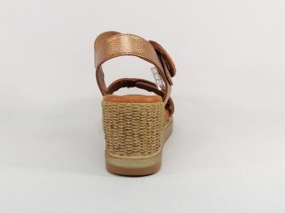 Sandale compensée femme chic et confortable cuir cuivre souple JORDANA 4529