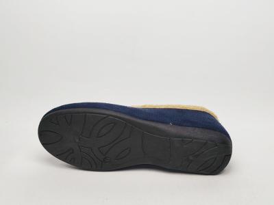 Chausson ballerine femme à pas cher tendance velours marine NOCTIS bodega