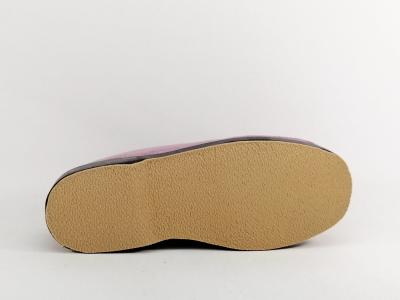 Chausson femme charentaise fourrée pure laine vieux rose CHIC & RELAX OUF cimaise