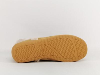 Chausson montant fourré femme velours camel SOCA 0355 fabrication Espagne