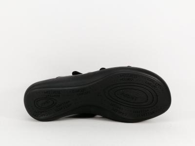 Mule grande pointure femme confortable cuir noir à velcro destockage JOSEF SEIBEL WESTLAND ibiza 66