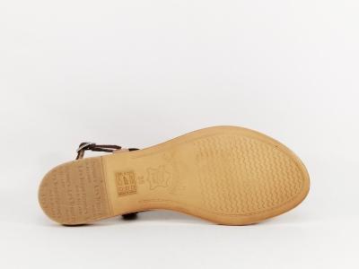 Sandale femme TROPEZIENNES hamat destockage pas cher en cuir camel