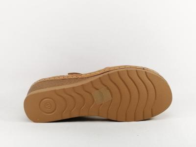 Sandale femme à talon pas cher grande taille CINK ME DM008-3 à velcro camel