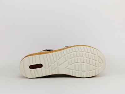 Sandale leopard femme chic confortable grande largeur RIEKER 62741-90 à élastiques